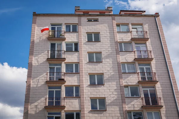 Facade Apartment Building Solec Area Warsaw City Poland — Fotografia de Stock