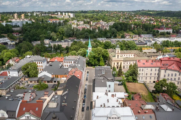 Aerial Vdrone Photo Historic Part Cieszyn City Poland — Stock Fotó