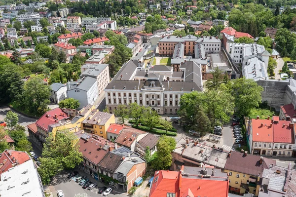 District Court Prison Monastery Drone Photo Historic Part Cieszyn Poland — Zdjęcie stockowe