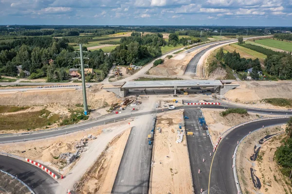 Construction site of S7 express road in Ruda village near Tarczyn, Poland