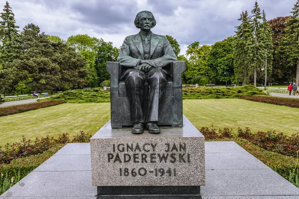 Varšava Polsko Května 2021 Památník Ignacy Jana Paderewského Varšavském Parku — Stock fotografie