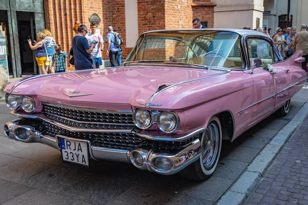 Varsavia Polonia Agosto 2021 Cadillac Deville Auto Zona Città Vecchia — Foto Stock