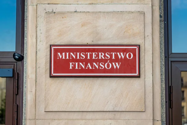 Warszawa Poland Серпня 2021 Підписка Про Будівництво Міністерства Фінансів Варшаві — стокове фото