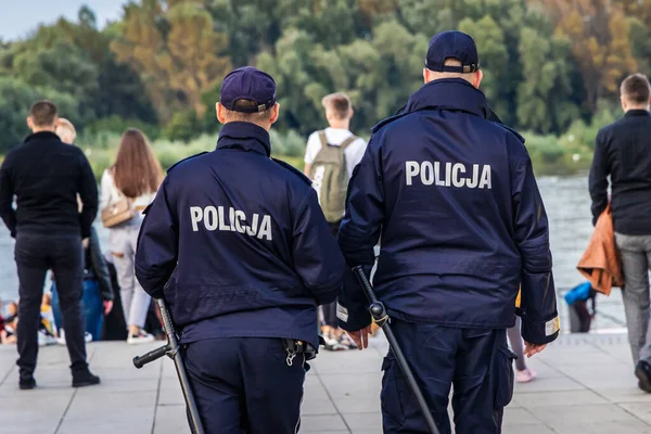 Varsovia Polonia Agosto 2021 Patrulla Policial Ciudad Varsovia —  Fotos de Stock