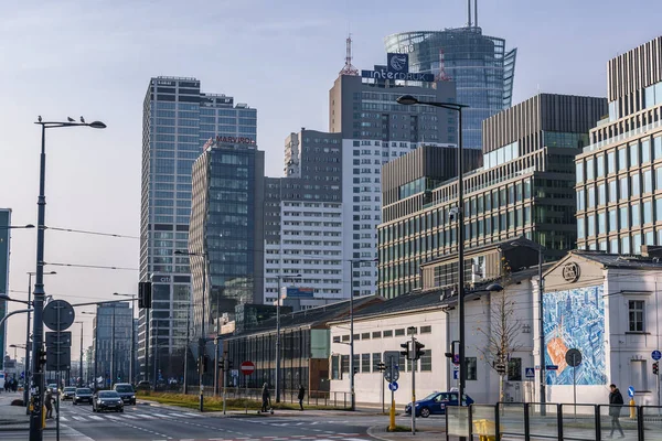 Varşova Polonya Kasım 2021 Modern Ofis Varşova Daki Konut Binaları — Stok fotoğraf