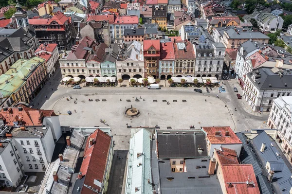 Cieszyn Lengyelország 2022 Május Drone Photo Old Town Market Square — Stock Fotó