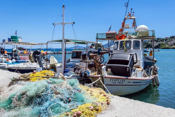Korfu Grekland Juni 2021 Fiskehamn Kanoniområdet Korfu Stad Korfu — Stockfoto