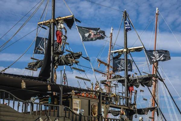 Korfu Griechenland Juni 2021 Piratenschiff Der Schwarzen Rose Für Touristen — Stockfoto