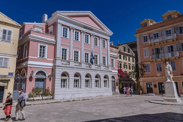 Corfù Grecia Giugno 2021 Museo Delle Banconote Statua Georgios Theotokis — Foto Stock