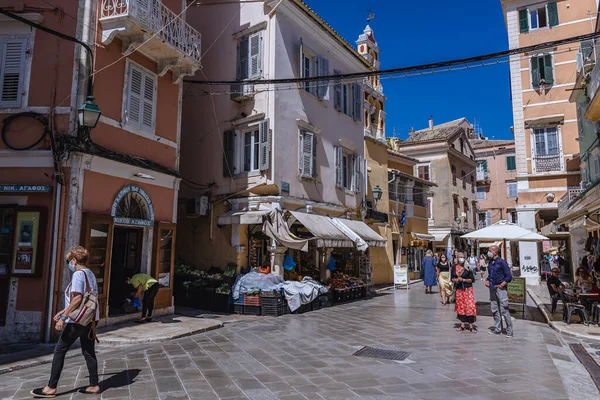 Corfu Greece June 2021 Street Old Town Corfu City — Stock Photo, Image