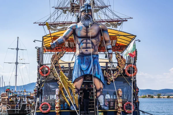 Sozopol Bulgária Setembro 2021 Barco Turístico Porto Sozopol Antiga Cidade — Fotografia de Stock