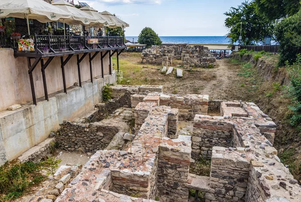 Sozopol Bulgaria Septiembre 2021 Antiguos Baños Romanos Ruinas Iglesia San — Foto de Stock