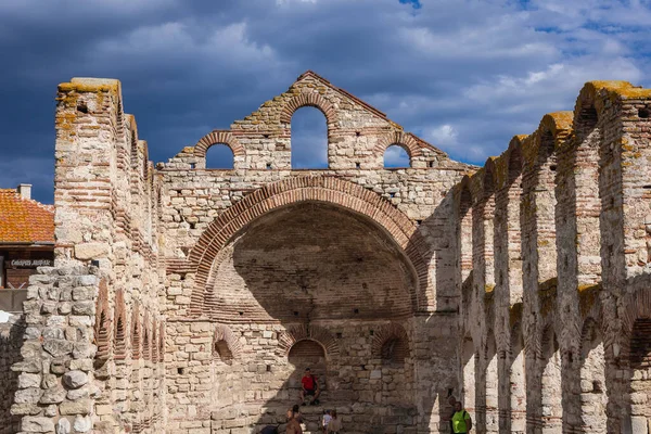 Несебр Болгария Сентября 2021 Года Руины Церкви Святой Софии Старом — стоковое фото