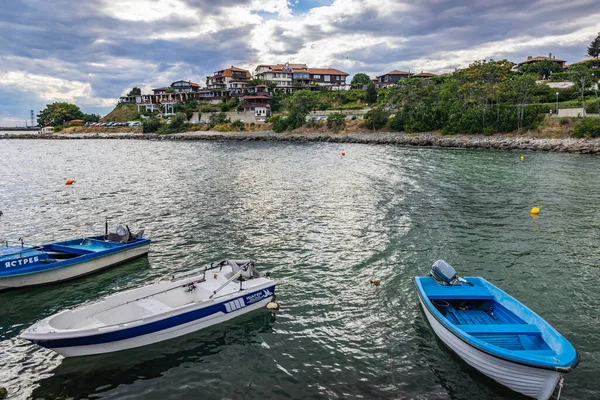 Nesebar Bulgarien September 2021 Båtar Gamla Stan Nesebar Vid Svarta — Stockfoto