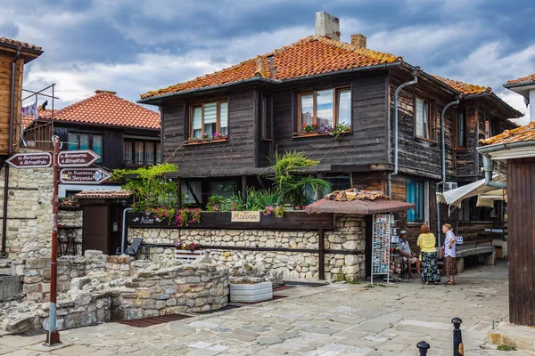 Nesebar Bułgaria Września 2021 Domy Starym Mieście Historycznego Miasta Nesebar — Zdjęcie stockowe