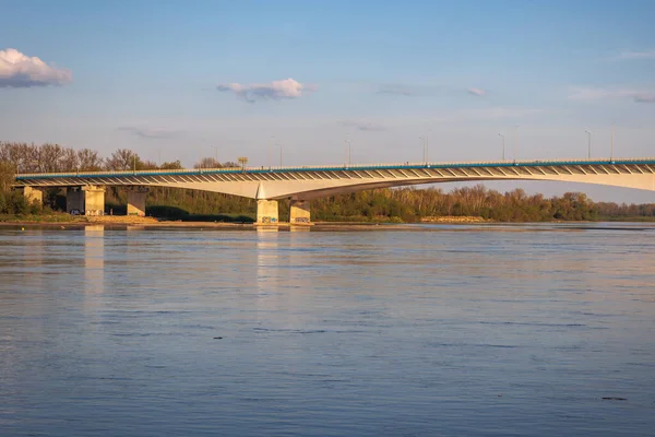 Varsovia Polonia Mayo 2022 Río Vístula Puente Sur Parte Autopista — Foto de Stock