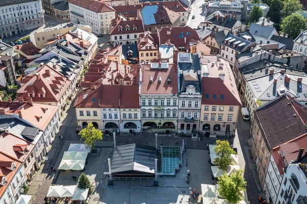 Bielsko Biala Lengyelország Május 2022 Drone View Old Town Market — Stock Fotó