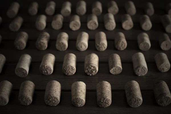 Conjunto de plugues de vinho corretamente deitado — Fotografia de Stock