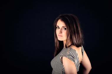 siyah genç güzel seksi kız portresi