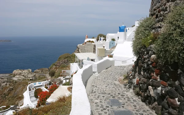 Calçada na ilha de Santorini . — Fotografia de Stock