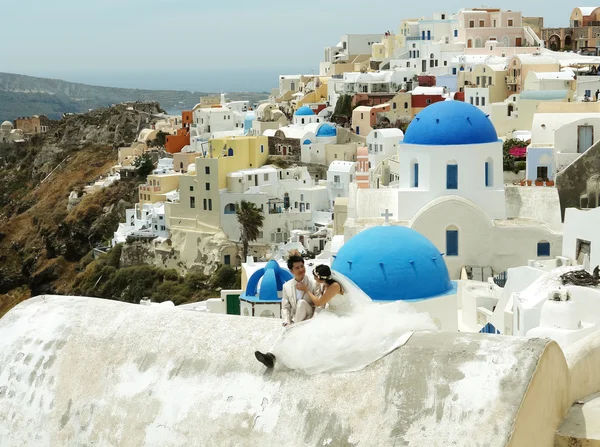 Matrimonio a Santorini . — Foto Stock