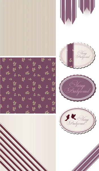 Vintage gül deseni, çerçeveler ve sevimli sorunsuz