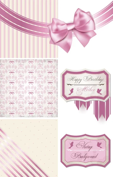 Vintage gül deseni, çerçeveler ve sevimli sorunsuz