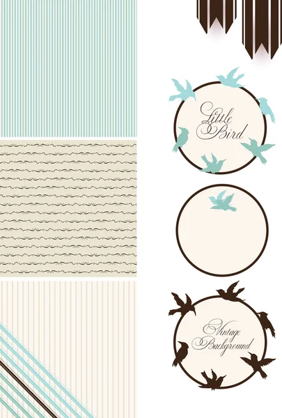 Vintage gül deseni, çerçeveler ve sevimli sorunsuz