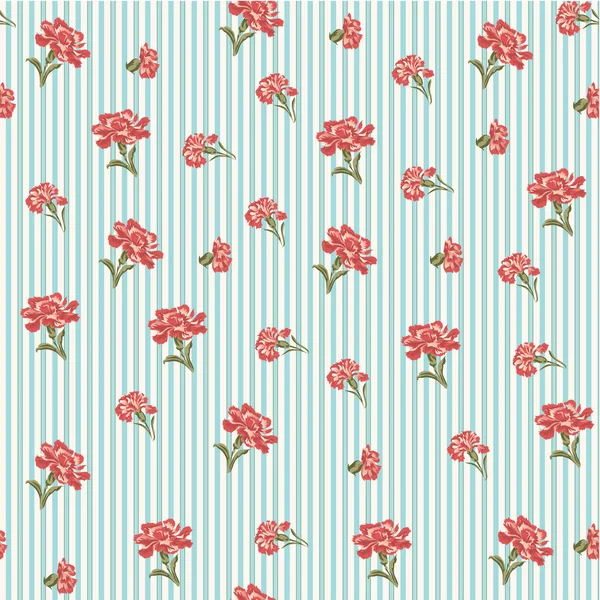 Vintage carnations pattern — Stock Vector