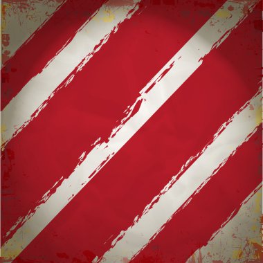 Grunge arka plan kırmızı ve beyaz tehlike çizgili