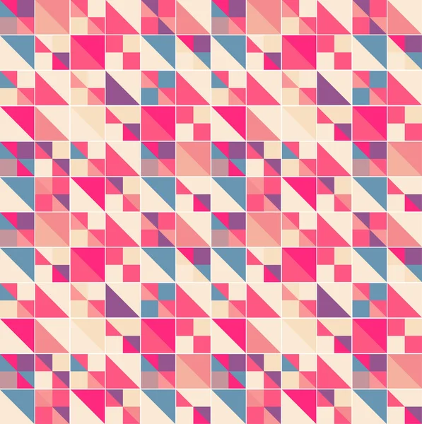 Geometrik şekillerin geri dönüş deseni. Renkli mozaik pankart. Geometrik hipster retro arka planında metnin için yer var. Retro üçgen arkaplan