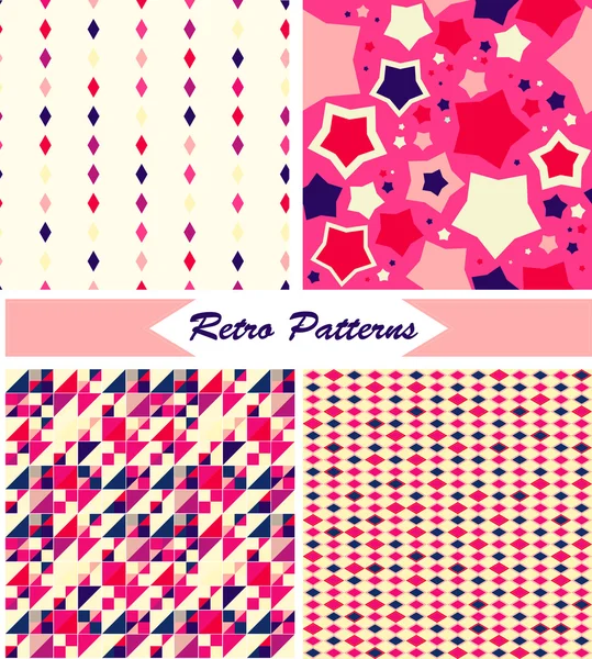 Conjunto de patrones retro sin costuras — Archivo Imágenes Vectoriales