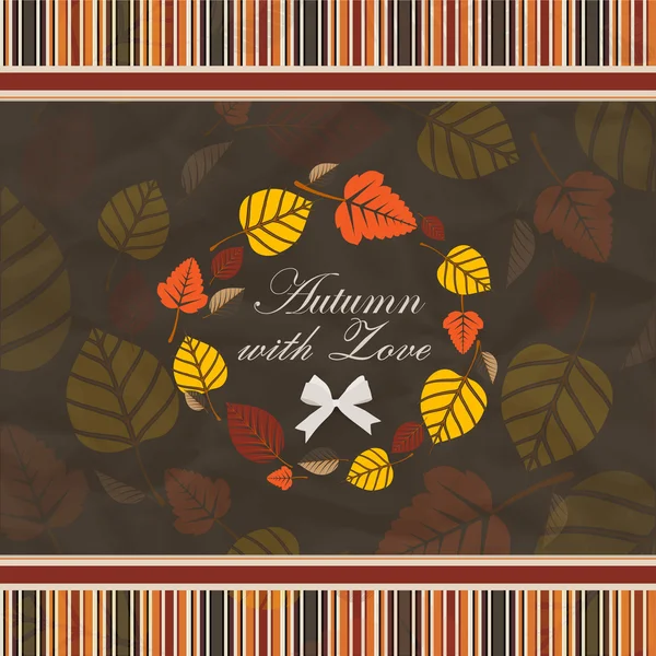 葉のフレームと秋の背景 — ストックベクタ