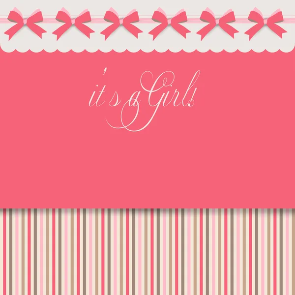 Κάρτα ανακοίνωσης του μωρού κοριτσιού — Διανυσματικό Αρχείο