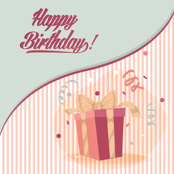 Retro vintage gelukkige verjaardagskaart met geschenken — Stockvector