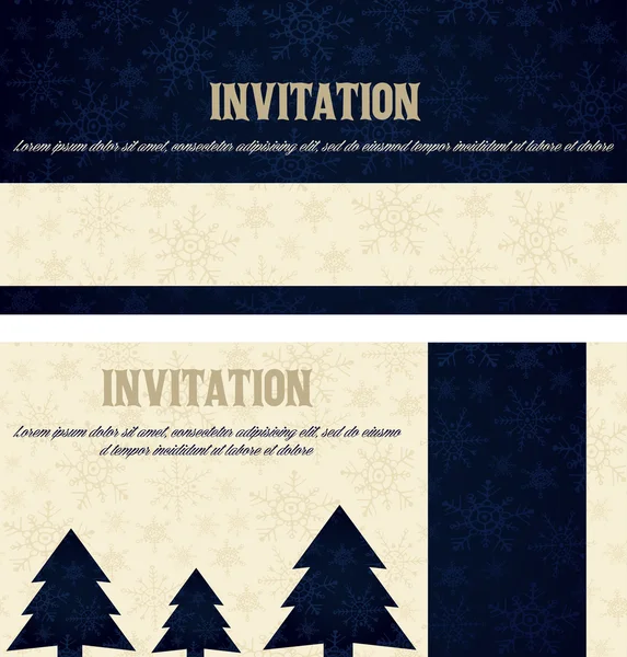 Kartki świąteczne zaproszenia — Wektor stockowy