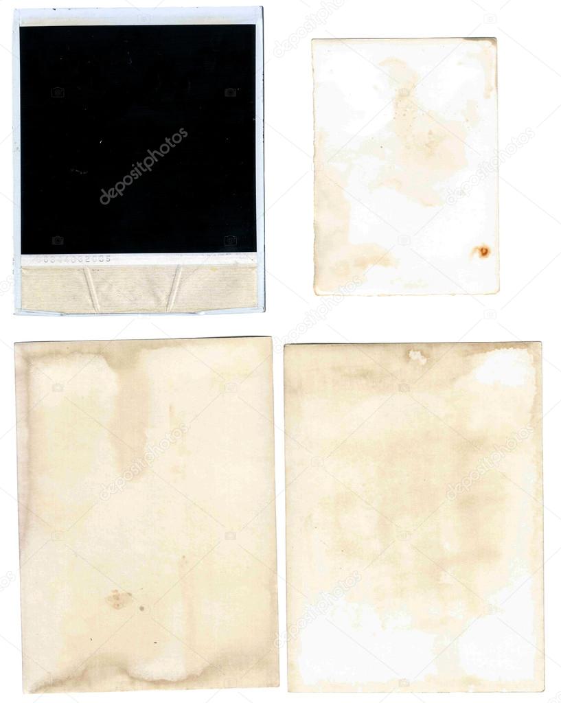 Set of various old paper sheets.