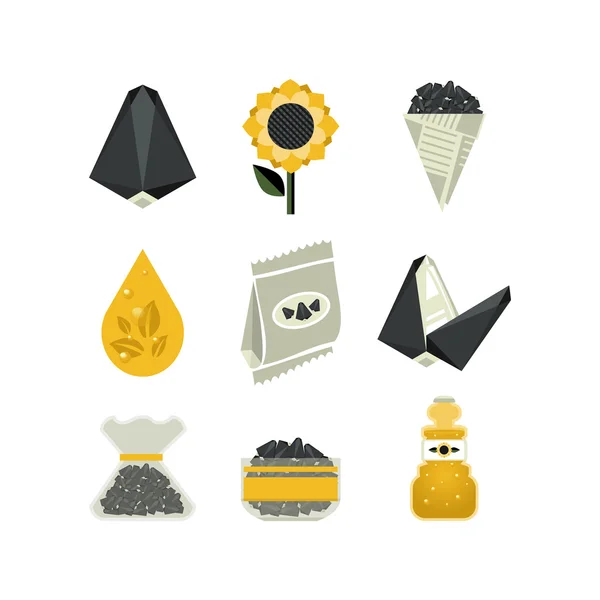 Sunflower icons — Stock Vector