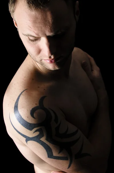 Portrait of a man with tattoos — Stock Photo, Image