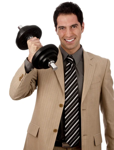 işadamı bir halter kaldırma