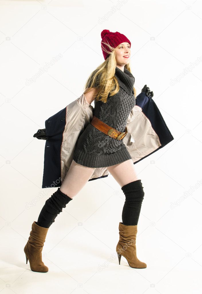 Girl wearing fall fashion with fun