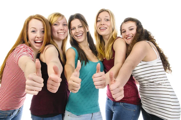 Girlfriends doing Thumbs Up — Stock Photo, Image