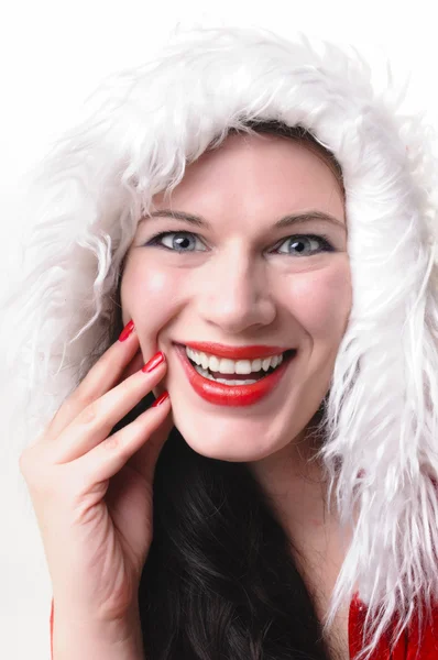 Christmas woman laughing — Stock Photo, Image