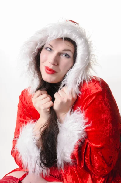 Weihnachten Frau mit Kragen — Stockfoto