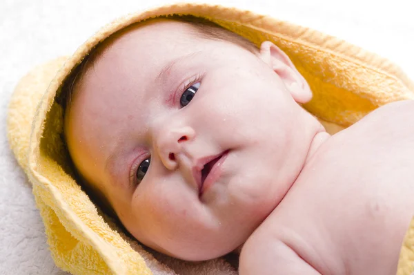 Close-up of sweet little newborn baby face — Stock Photo, Image