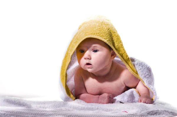 Close-up of sweet little newborn baby face — Stock Photo, Image