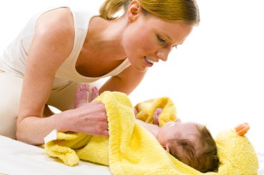 to towel down baby clipart