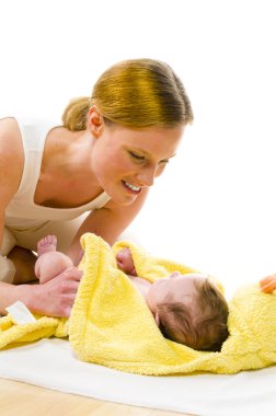 to towel down baby clipart