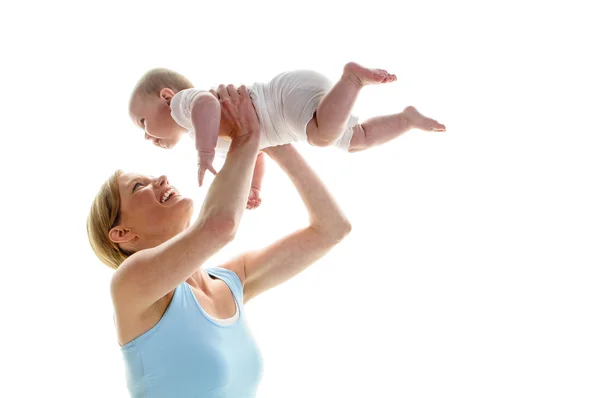 Mamafit met baby — Stockfoto