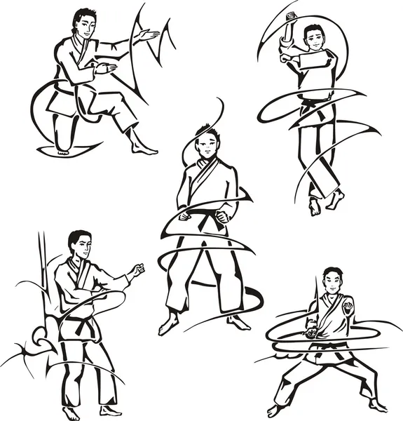 Martial art lessons — Stock Vector